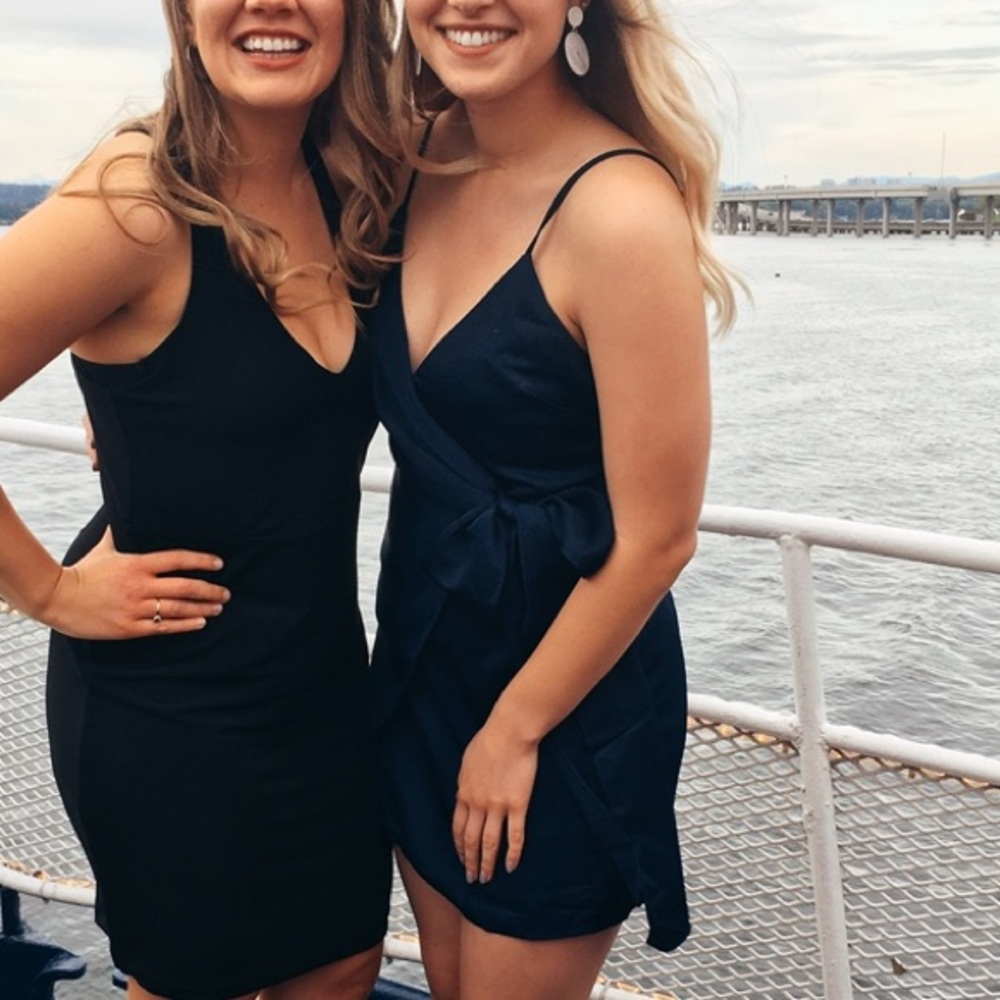 Selfie Leslie Blue Wrap Dress